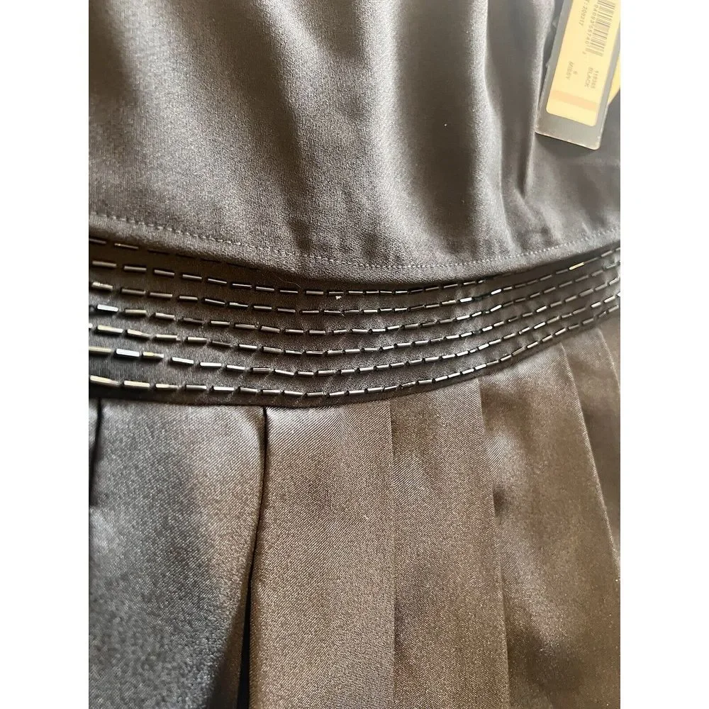SLNY Women's Size 6 Dress NEW Fit‎ & Flare Sleeveless Overlay Pleated Pockets